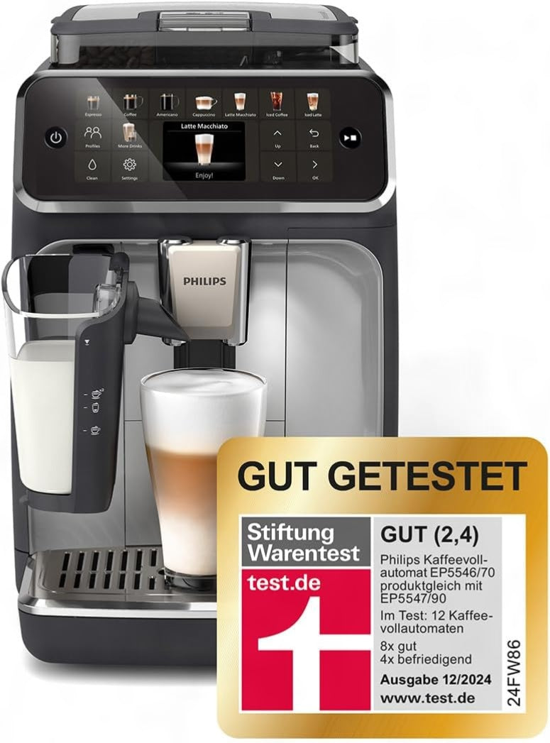 Philips Serie 5500 EP5546/70 Kaffeevollautomat, LatteGo, 20 Rezepte